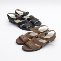 코지 레귤러 프리미엄 소가죽 찍찍이 통굽 샌들