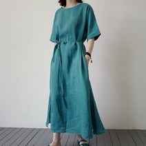 리앤킴 여성 롱 린넨 원피스 MA533
