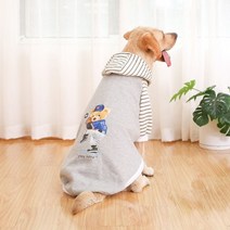 대형견 옷 가을/겨울용 애완견 개 후디 재킷 퍼그 프렌치 불독 크고 작은 스웨터 셔츠, [03] L 3-4KG, [03] Light grey