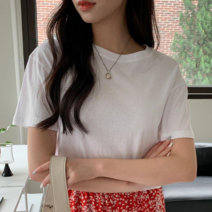 국내제작 무지 크롭 반팔티 면100프로 얇고 시원한원단