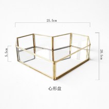케이크트레이 유러피안 복 낡은골드 구리 막대 유리 수납 케익 디저트접시 장신구 서양 요리 여름 육변 형 2061171274, 사랑하트 유리 접시