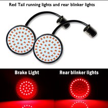 Gtinthebox 2 인치 Bullet 1157 화이트 & 앰버 듀얼 컬러 LED 프론트 턴 시그널 조명 Harley Davidson, 03 Red