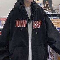 [랜덤플레이] 오버핏 로고 베이직 데일리 후드 집업