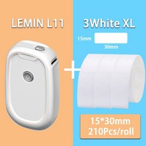 UV인쇄기크리스탈 상업용 프린팅 로고 디자인 LEMIN-L11 무선 미니 휴대용 라벨 메이커 프린터 기계 포켓, 15 L11 3White XL
