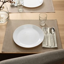 이케아 접시(25cm) 오프타스트 화이트 강화유리 플레이팅 업소용 호텔 회관접시 식기, 단품, 1개