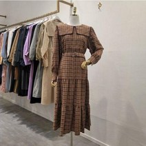 이랜드 [레니본]레니본 _ 카라 포인트 벨티드 체크 원피스 RE21B9OP747V_부천점