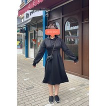 [통통녀쇼핑몰 코리코리]허리셔링후드원피스 데일리룩 야외데이트코디 77사이즈 라지사이즈