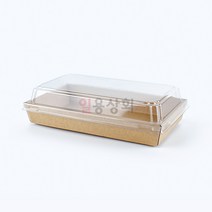 일용상회 종이용기 DRP 10호 직사각 600개 크라프트 샌드위치용기 종이트레이, 용기 단품