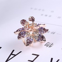 블라썸 미니 집게핀(퍼플)/ 큐빅 포인트 머리핀, 상세페이지 참조