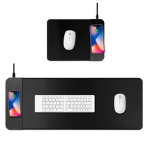 10w 9v 고속무선충전 패브릭 게이밍 키보드 마우스 장패드 220*300 300*800, 무선충전 마우스패드