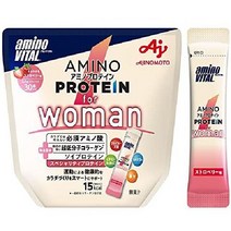 아지노모토 아미노 바이탈 단백질 여성 딸기 맛 스틱 30pcs 파우치 아미노산 BCAA EAA, 30 (x 1)