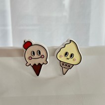 다다룸 아이스크림 석고방향제 향기 차량용 자석용 선물 돌 답례품, 체리아이스크림, 차량용 롱클립, 블랙체리