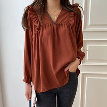 코코블랑 러블리무드 프릴 블라우스