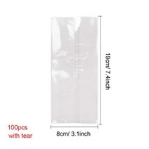 아이스크림 철판 메이커 틀 식품 학년 아이스 팝 가방 일회용 플라스틱 캔디 동결 치료 저장 투명 금형 100 개대, 8cm 19cm with tear