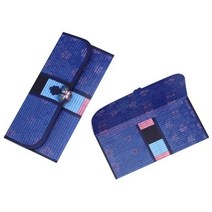 뽀띠나 1pc 파랑색 고급 새뱃돈 봉투 주머니 현금 용돈 상품권 통장 명절 경조사 기념일 부모님 생신 생일 축하 감사 세뱃돈 예단 폐백 돌잔치 답례 머니백 선물 전통 디자인 다용도