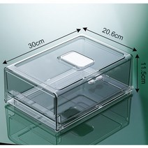 가완이일홈마니 주방 냉장실 냉동실 정리 투명 서랍 과일 채소 계란 보관 트레이 냉장고 수납, 라지 사이즈 - 칸막이 없음