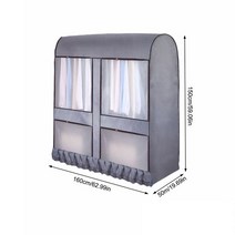 의류 옷 행거 부직포 커버 덮개 완전 밀폐형 걸이 건조대 먼지 걸이 먼지 보호대 통기성, 1-160x150x50cm