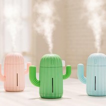 선인장 USB 무선 충전식 미니 가습기 ver.2, 그린