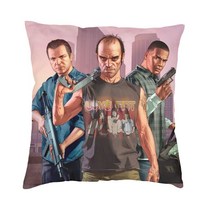 감성 붙박이의자 스탠딩 의자 Grand Theft-그랜드 도난 자동차 베개 케이스 45x45cm 소파 GTA 어드벤처 게임 쿠션 커버 벨벳 양면 인쇄, [05] 66x66cm 26x26in, [06] 6
