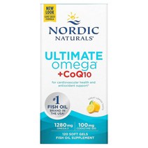 Nordic Naturals 노르딕 내추럴스 얼티밋 오메가 + CoQ10 코큐텐 640mg 프트120, 60개