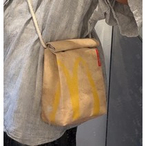 크로스 맥도날드 캔퍼스 미니 백 가방 햄버거 학교 종이 배낭 여성 숄더백 대학생 특이한