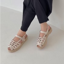 위빙 에스파듀 라탄 스트랩 통굽 나귀사 샌들