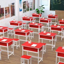 2인 학원 교습소 공부 책상 서랍있는 강의실 데스크, 레드1인