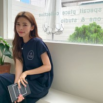 핏앤제이 ㅡ 린페더 포켓 자수 슬리브 롱원피스