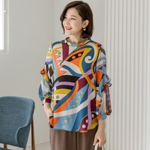 김여사 피카소 나염 쉬폰 블라우스 엄마옷/마담옷/중년여성/40대/50대