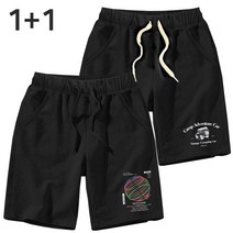 [2장묶음] 특양면 5부 밴딩 반바지 남녀공용 M~4XL 빅사이즈 캠핑지프+오로라 쇼츠