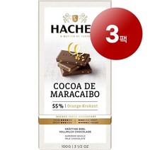 Hachez 하세스 독일 직배송 카카오 마라카이보 오렌지 크로칸트 초콜릿 바 100g Cocoa Maracaibo Orange Krokant schokolade, 3팩