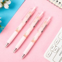 대학생 사무실 편안한 그립감 필기감 좋은 젤볼펜, 피치 복숭아 프레스 볼펜 1p