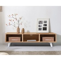 저렴한 원룸가구 오픈형 3칸 수납 TV거치대 거실장(100cm 5색) 심플 티비장 벽걸이TV, 고무나무