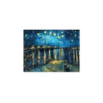 JISAN 보석십자수 캔버스형 40 x 30 cm DIY 세트 큐빅, 아를의 별이 빛나는 밤에