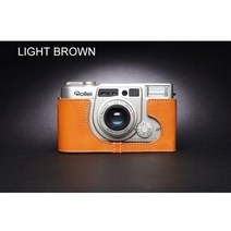 Rollei AFM35 Fujifilm Klasse W S 카메라 수제 정품 가죽 케이스 하프 커버 백 디자인, Light Brown