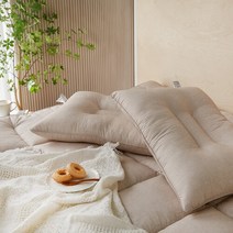 [클푸]알러지케어 베개커버가 필요없는 르우벤 베이지 마이크로 화이바 경추베개솜 50x70, 선택완료