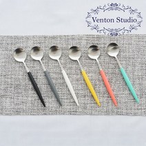 벤톤스튜디오 드블랑 실버 커피&요플레 티스푼 1P, 코랄, 1개
