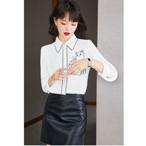 긴팔블라우스 쇼핑몰 전문점 궤짝을 치우다 여성의류 일찍이 봄 야옹야옹 인쇄 꽃셔츠패션 오피스룩 상의 4792392700