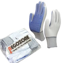 네고존 국산 PU도트장갑 색사도트, 국산PU도트백색L, 1매