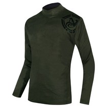 아티누스 AT-574 플리스 하이넥 티셔츠 카키 낚시복, M(95)