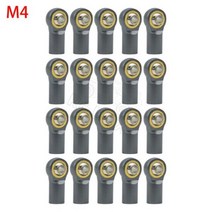 키덜트 금속 M3 M4 링크 타이로드 엔드 볼 조인트 충격 흡수기 1/10 RC 자동차 크롤러 축 SCX10 타미야 CC01 YK4102 용, M4 grey 20PCS