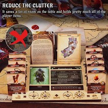 글룸헤이븐 인기 보드 게임 피규어 카드 Gloomhaven/Frosthaven 플레이어 캐릭터 대시 HP XP 다이얼 트래커 포함 테이블 공간 절약을 위해 자작 나무 2 개 세트