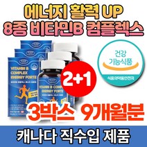 캐나다 코스트코 고함량 수용성 비타민 B 콤플렉스 B1 B2 B6 B12 비군 B군 판톤텐산 엽산 나이아신 비오틴 에너지 활력 영양제, 90캡슐, 3병