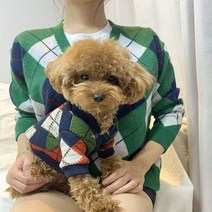 (아가옷) 루페루페 커플룩 아가일 강아지 고양이 가디건 2color 애견 패션 의류, 아가옷네이비