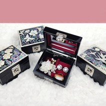 {레오넬} 칠기 정거북 보석함 미니 자개함 혼주 보석함 예단함 웨딩선물 예단준비 외국인선물 바이어선물 쥬얼리보석함, 1번. 칠기 정거북 보석함 (송학/흑)