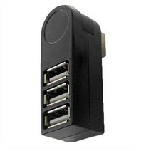 Compact HighSpeed USB20 Hub Black Mini USB 3Port Rotary Splitter Adapter Hub For Pc Laptop Expansion, 01 레이크 블루