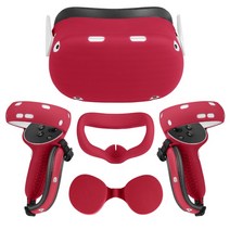 골프 VR 오큘러스Oculus Quest 2 용 VR 보호 커버 세트 액세서리 스트랩 핸들 그립이있는 터치 컨트롤러 쉘, 한개옵션1, 03 red