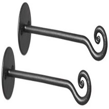 Wrought Iron Hanging Planter Hooks | 2 Pc | Straight Bird Feeder Windchime Hook | Wall Mounted Plant, 1