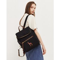 22SS 블랙 자수장식 나일론 백팩 WIBA2E863BK