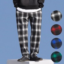 1+1 기모 따뜻한 타탄체크 밴딩팬츠 남녀공용 4color 체크무늬 편한 고무줄 일자 커플